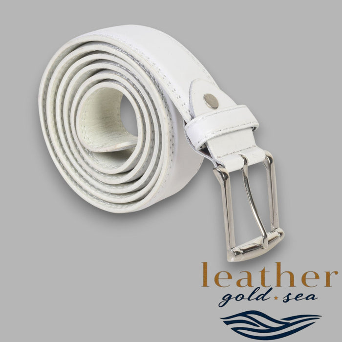 White Waterproof Belt – Handmade Leather Style