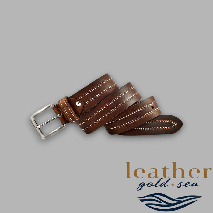Brown Leather Belts for Men - 100% genuine leather