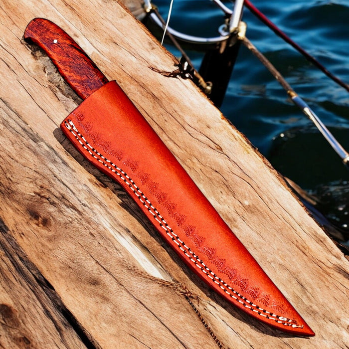 Premium Handmade Damascus Fillet Knife – 12" with Rosewood Handle