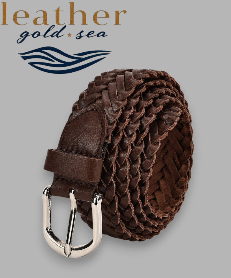 Braided Leather Belt – Handmade Brown | Suede Belts For Men