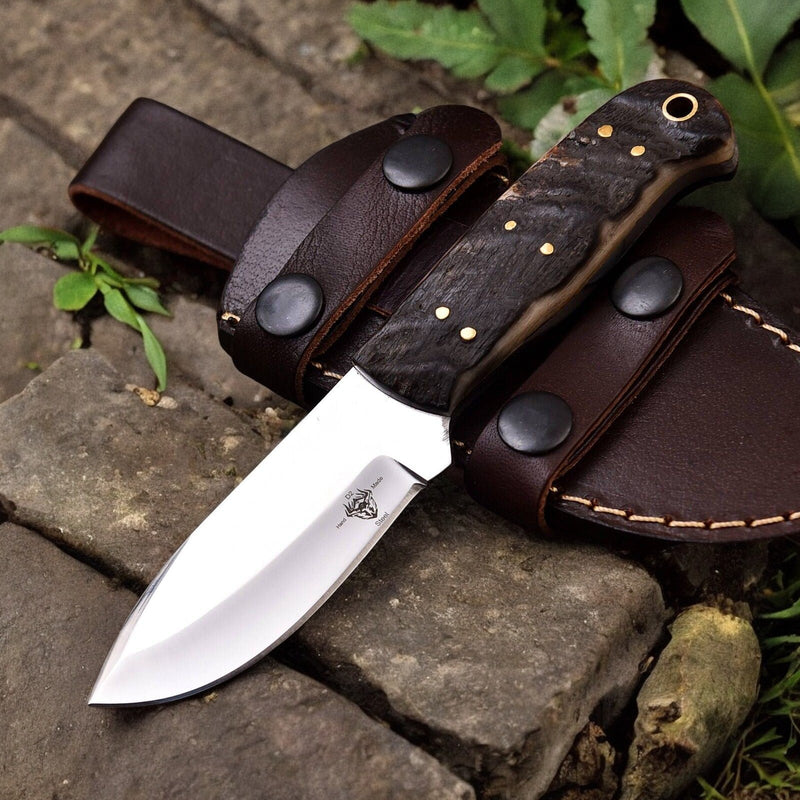 Premium Handmade Hunting Knife with Sheep Horn Handle