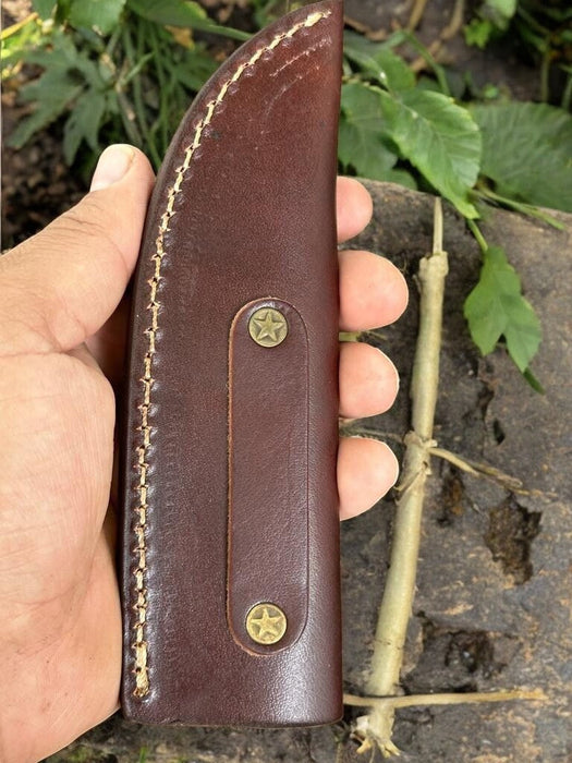 Handmade Damascus Hunting Knife – Bone & Exotic Wood