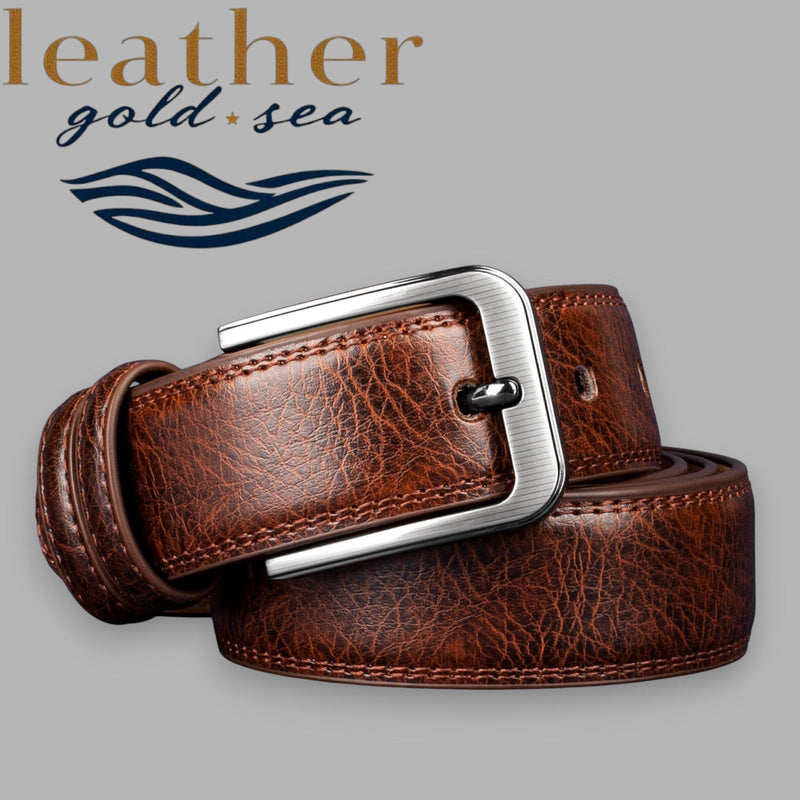 2 Inches Wide Mens Leather Belts | Brown | Silver Buckle