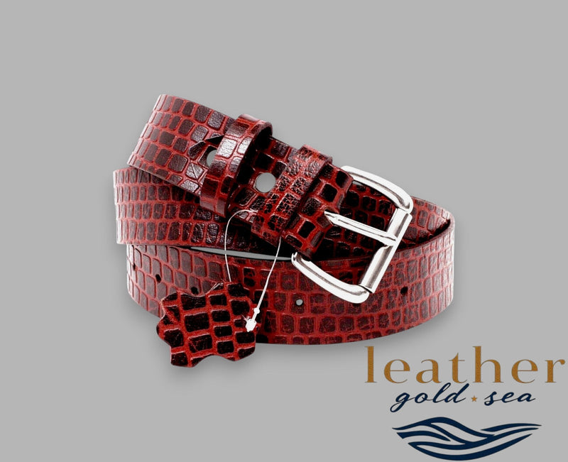 Italian Leather Belts for Men – Red & Black