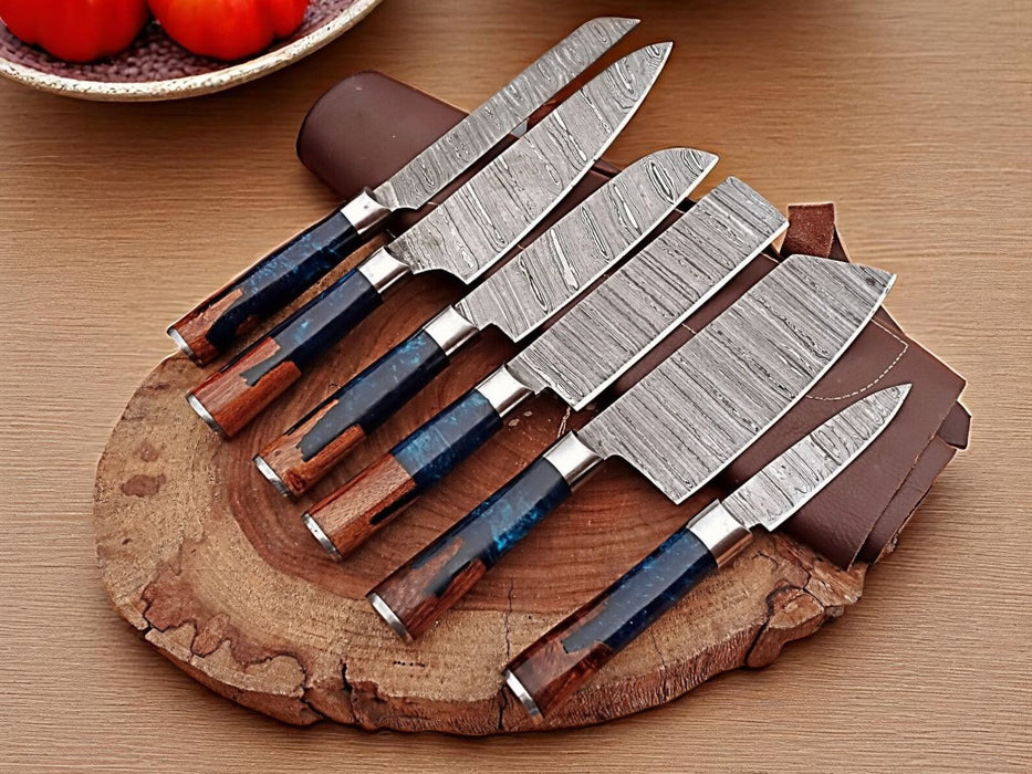 Premium Damascus Cooking Knives Set – Handmade