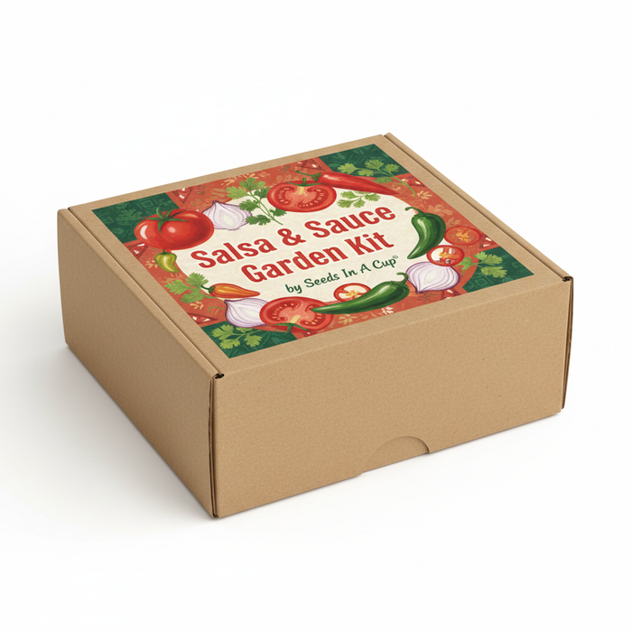 Salsa & Sauce Garden Kit | Tomato, Jalapeno Pepper, Onion & Cilantro | Seeds In A Cup®