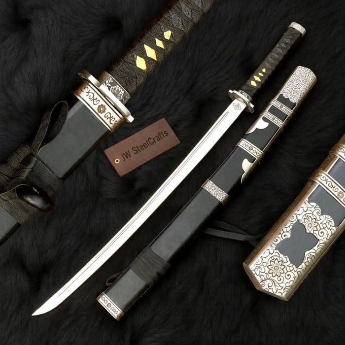 Handmade Samurai Style Katana High Carbon Steel Display Sword for Collectors