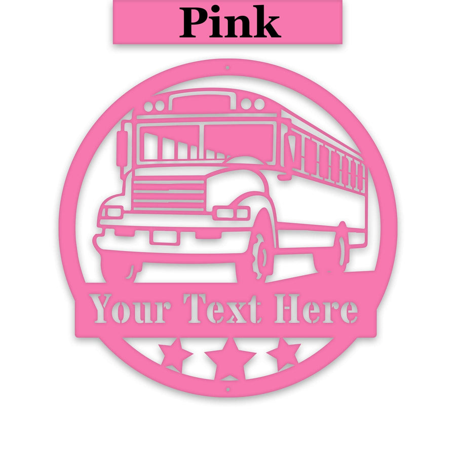School Bus Metal Sign - Personalized Back to School Bus Driver Gift | Durable Outdoor Decor