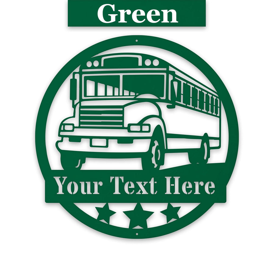School Bus Metal Sign - Personalized Back to School Bus Driver Gift | Durable Outdoor Decor