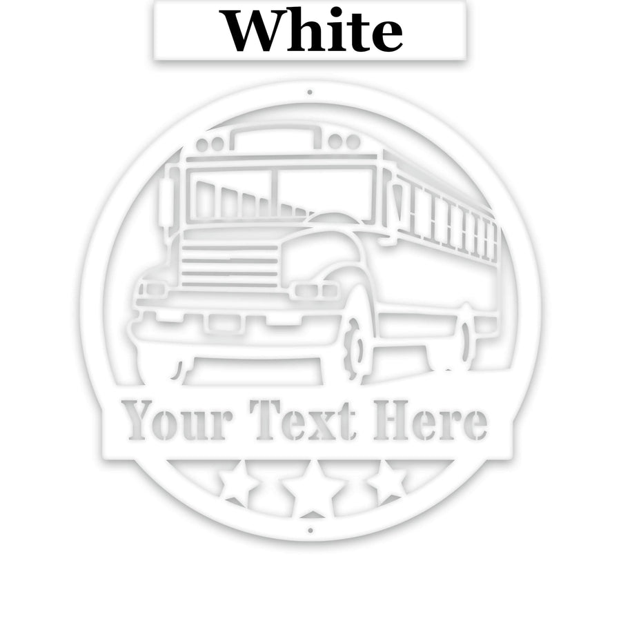 School Bus Metal Sign - Personalized Back to School Bus Driver Gift | Durable Outdoor Decor