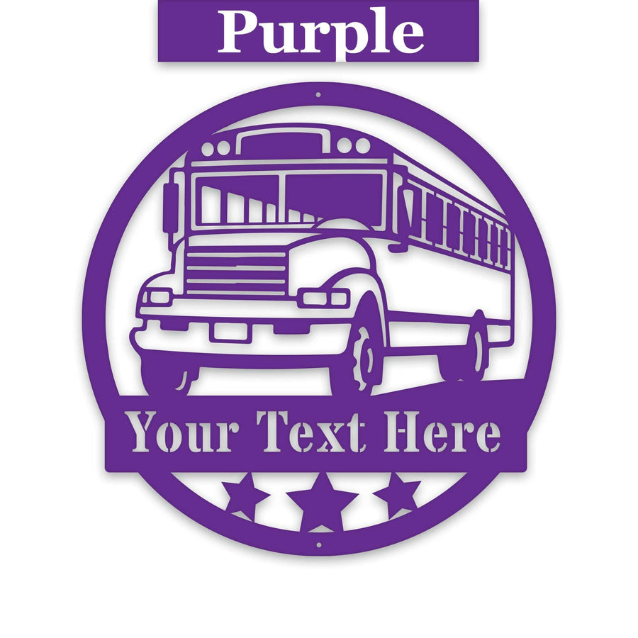 School Bus Metal Sign - Personalized Back to School Bus Driver Gift | Durable Outdoor Decor