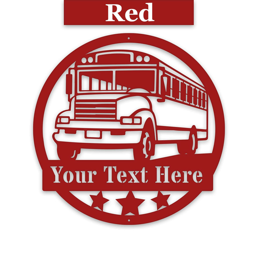 School Bus Metal Sign - Personalized Back to School Bus Driver Gift | Durable Outdoor Decor