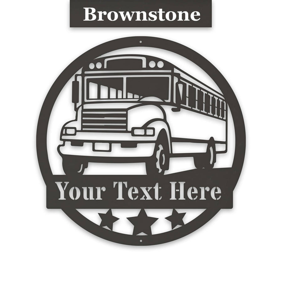 School Bus Metal Sign - Personalized Back to School Bus Driver Gift | Durable Outdoor Decor