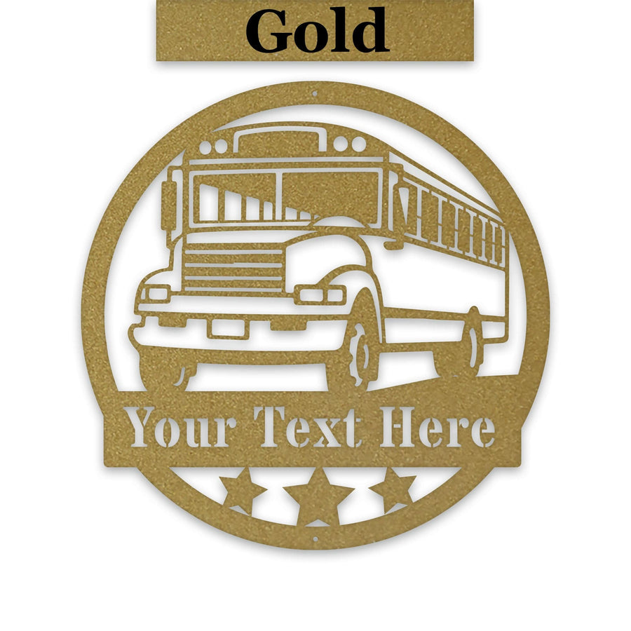 School Bus Metal Sign - Personalized Back to School Bus Driver Gift | Durable Outdoor Decor