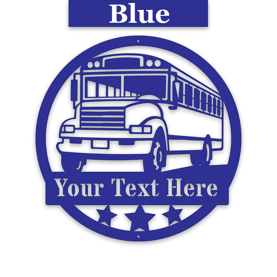 School Bus Metal Sign - Personalized Back to School Bus Driver Gift | Durable Outdoor Decor