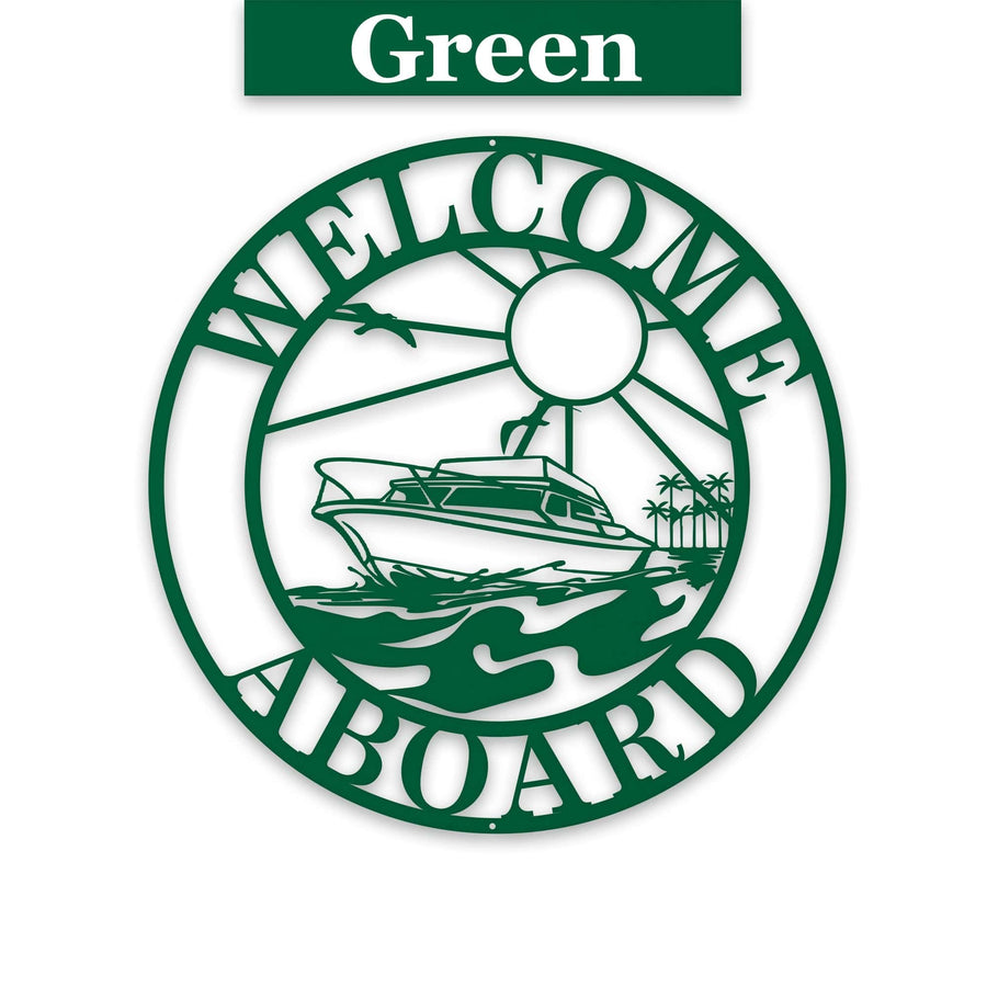 Sea Boat Circle Sign - Personalized Metal Sign