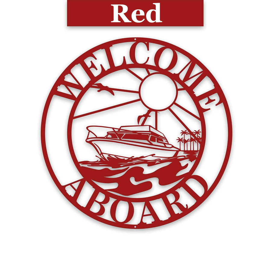 Sea Boat Circle Sign - Personalized Metal Sign