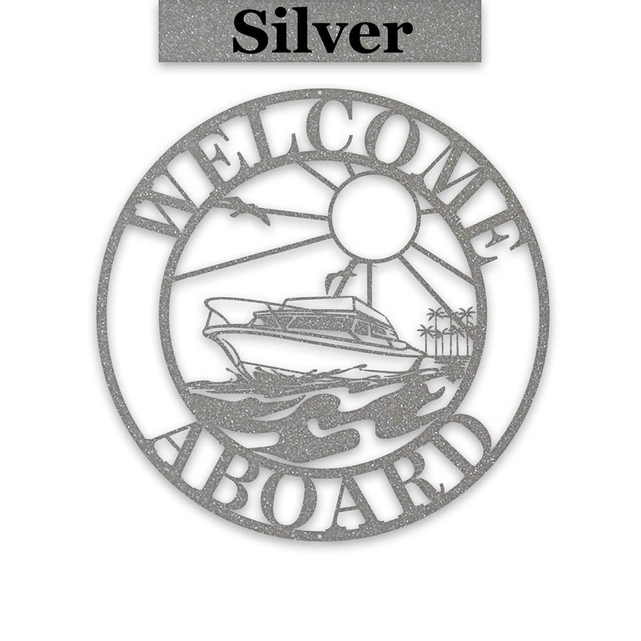 Sea Boat Circle Sign - Personalized Metal Sign