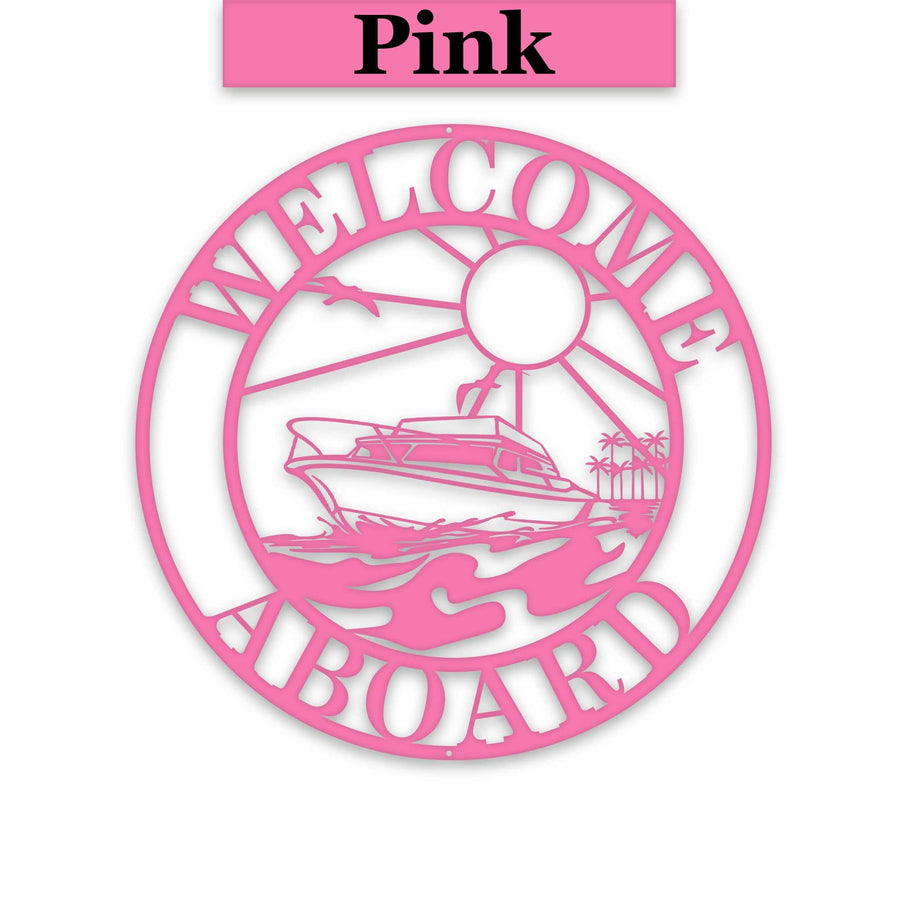 Sea Boat Circle Sign - Personalized Metal Sign