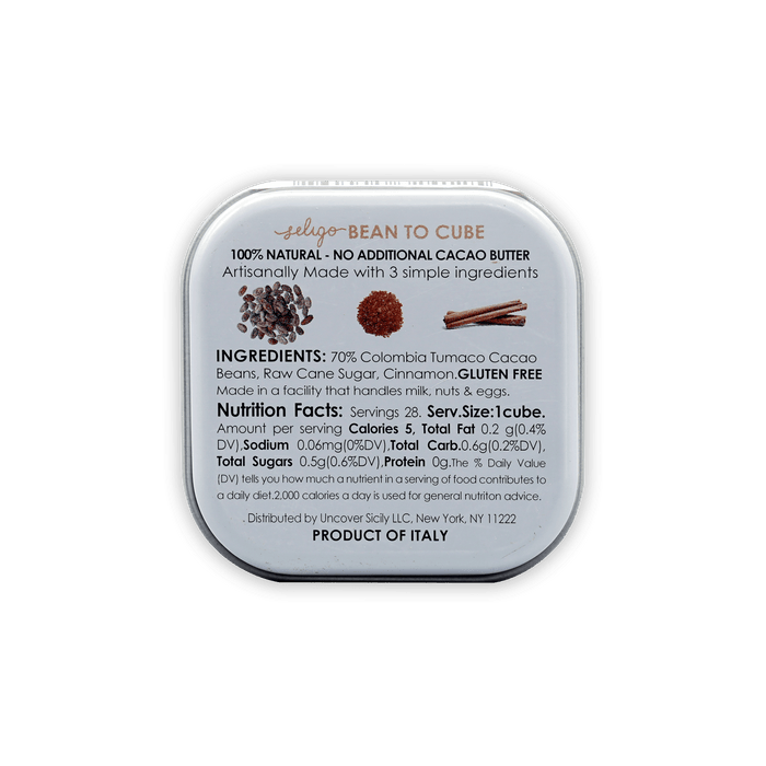 Seligo Unrefined Dark Chocolate Cubes w/ Cinnamon 70% by Farm2Me