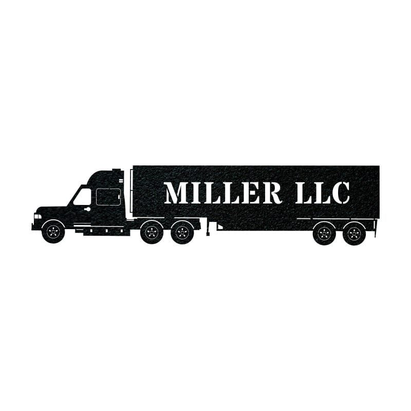 Semi-Truck with Trailer Monogram