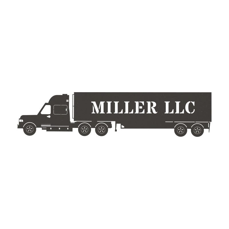 Semi-Truck with Trailer Monogram