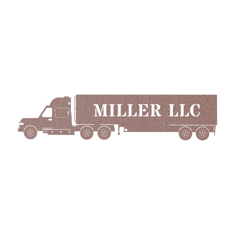 Semi-Truck with Trailer Monogram