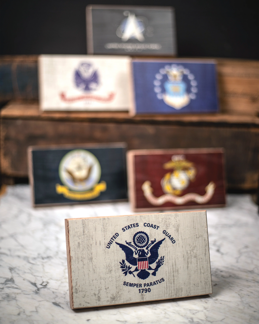 Collective - Coast Guard Wooden Desk Flag