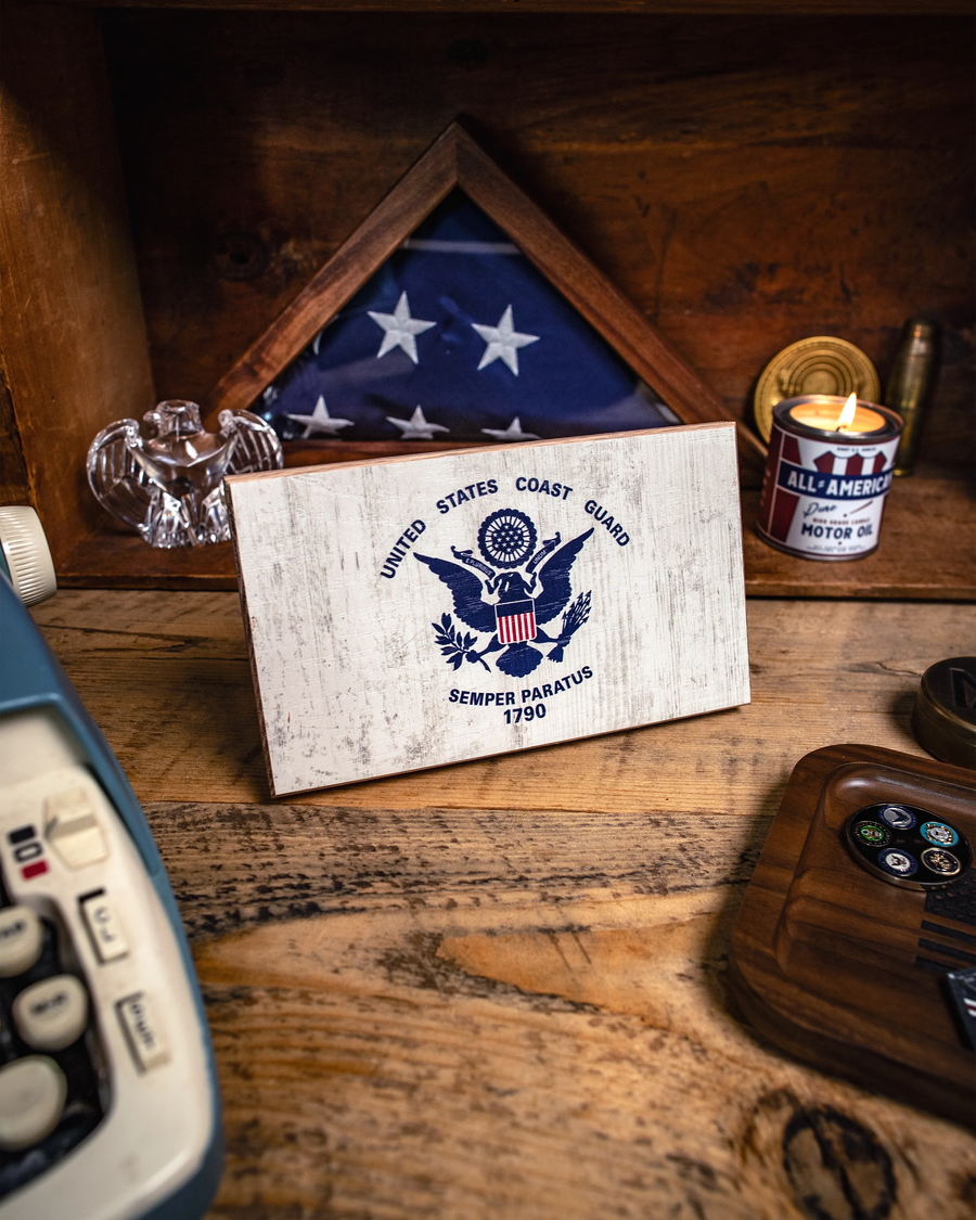 Collective - Coast Guard Wooden Desk Flag