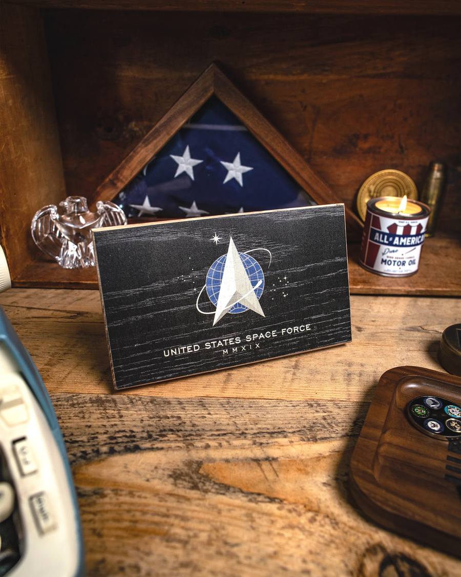 Collective - Space Force Wooden Desk Flag