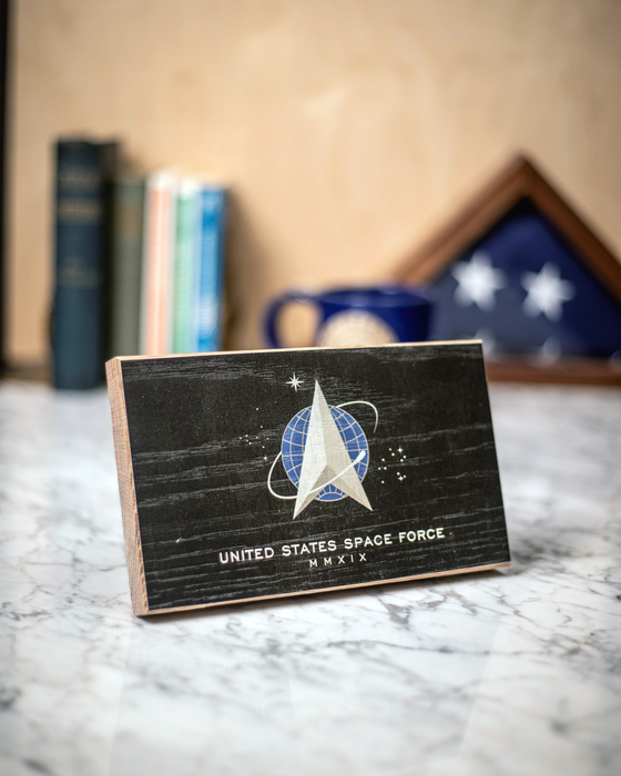 Collective - Space Force Wooden Desk Flag