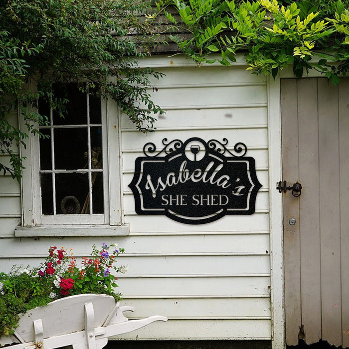 She Shed Personalized Metal Sign