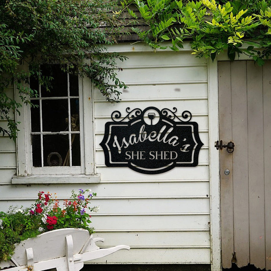 She Shed Personalized Metal Sign