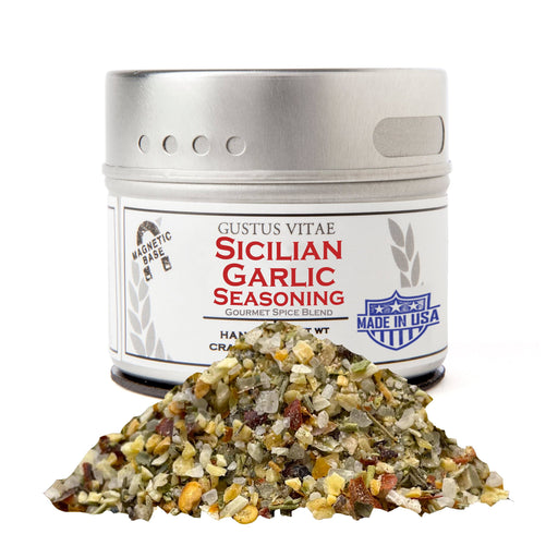 Sicilian Garlic Seasoning Gourmet Seasonings Gustus Vitae