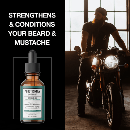 Softening Beard and Mustache Oil, Strengthens and Conditions, Tea Tree, 2 oz by Abbot Kinney Apothecary Men's Grooming Los Angeles Brands 