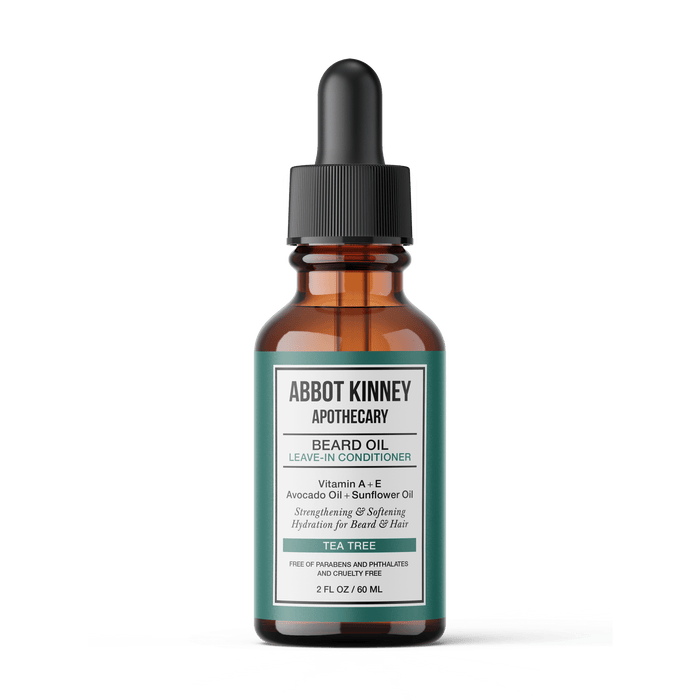 Softening Beard and Mustache Oil, Strengthens and Conditions, Tea Tree, 2 oz by Abbot Kinney Apothecary Men's Grooming Los Angeles Brands 