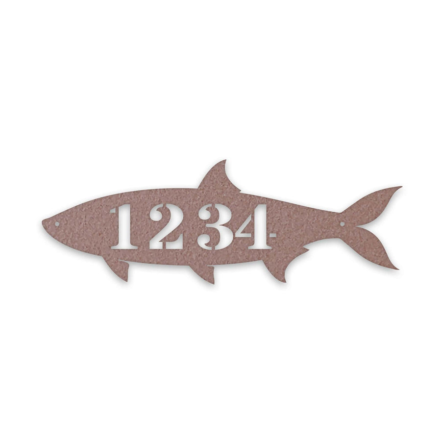Solid Fish Personalized Address Metal Sign