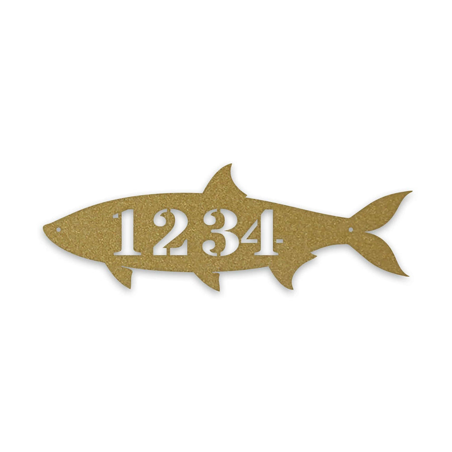 Solid Fish Personalized Address Metal Sign