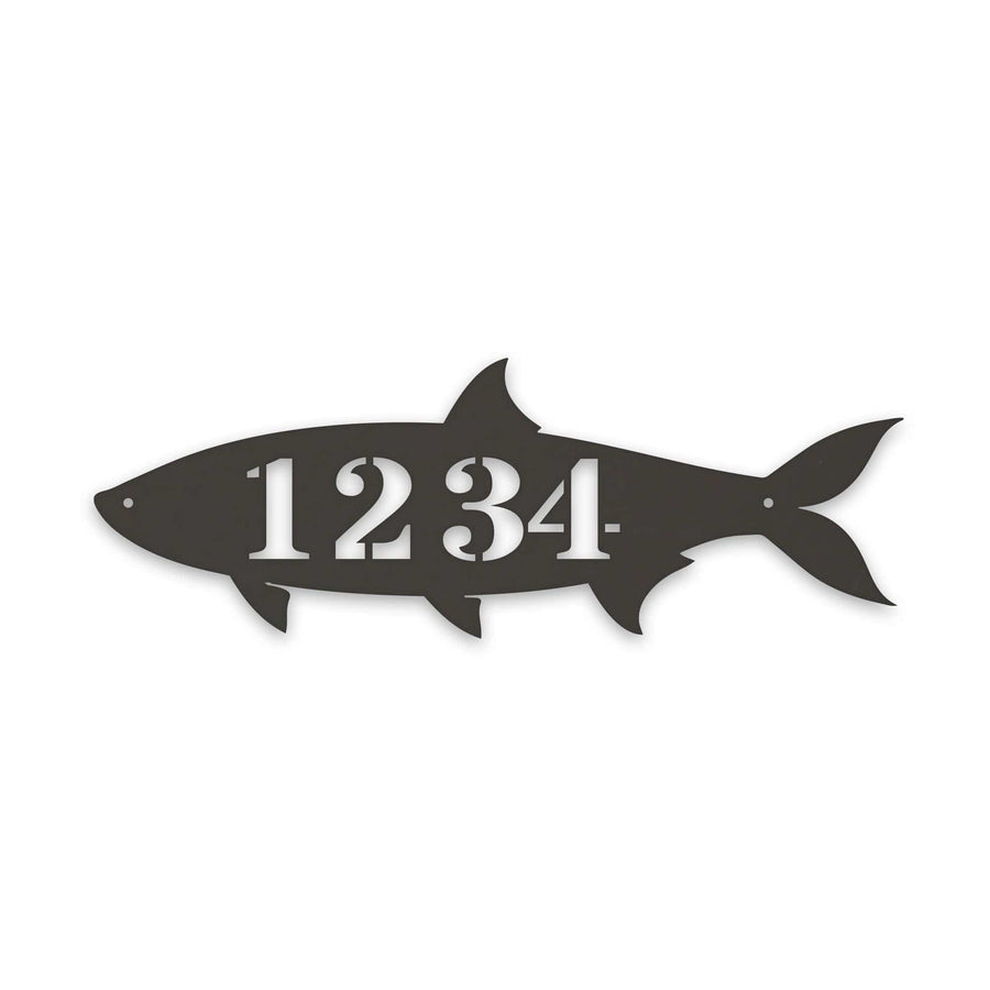 Solid Fish Personalized Address Metal Sign