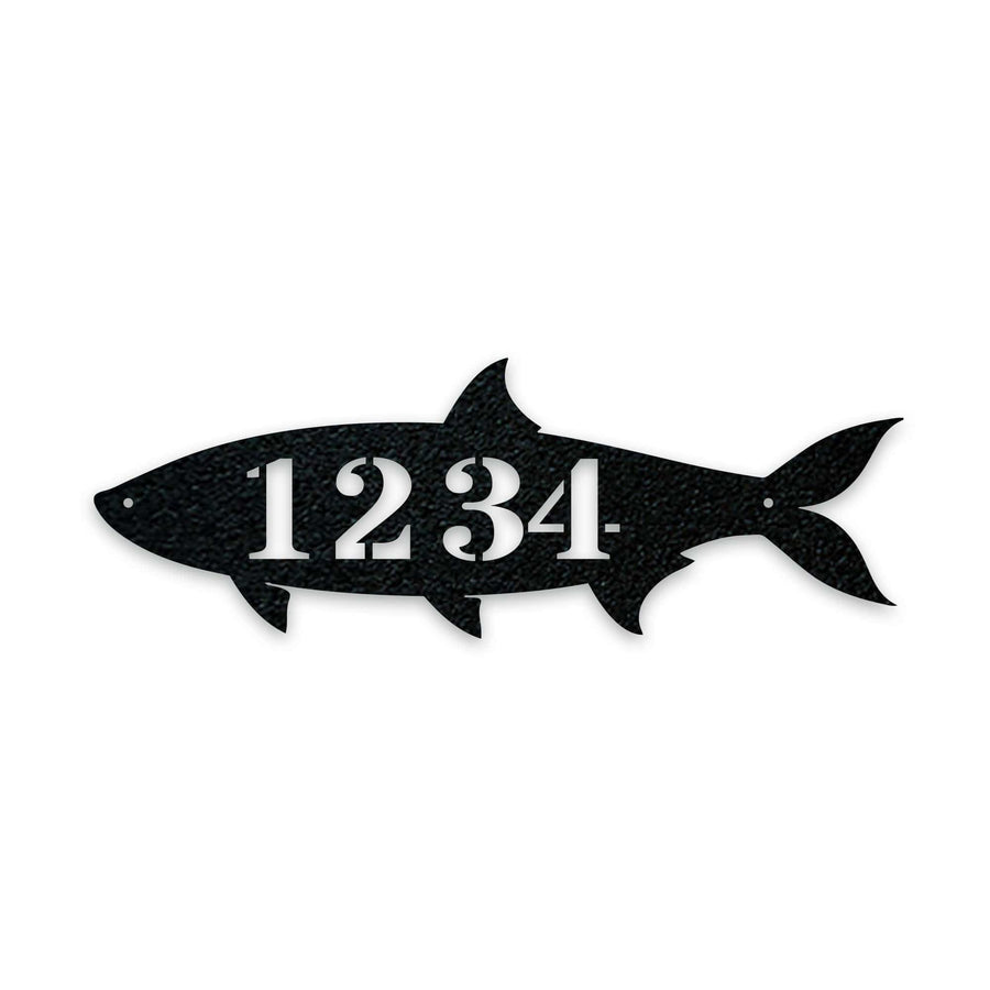 Solid Fish Personalized Address Metal Sign