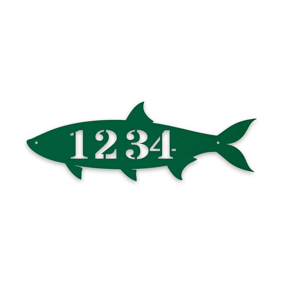 Solid Fish Personalized Address Metal Sign