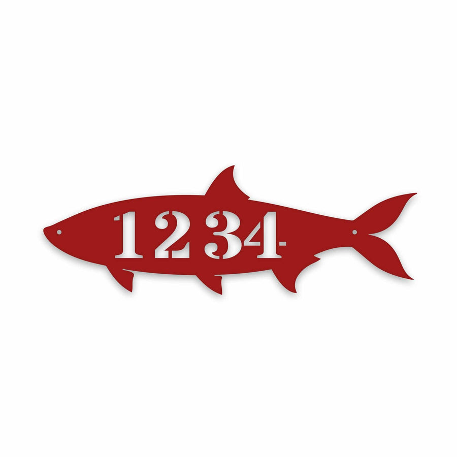 Solid Fish Personalized Address Metal Sign