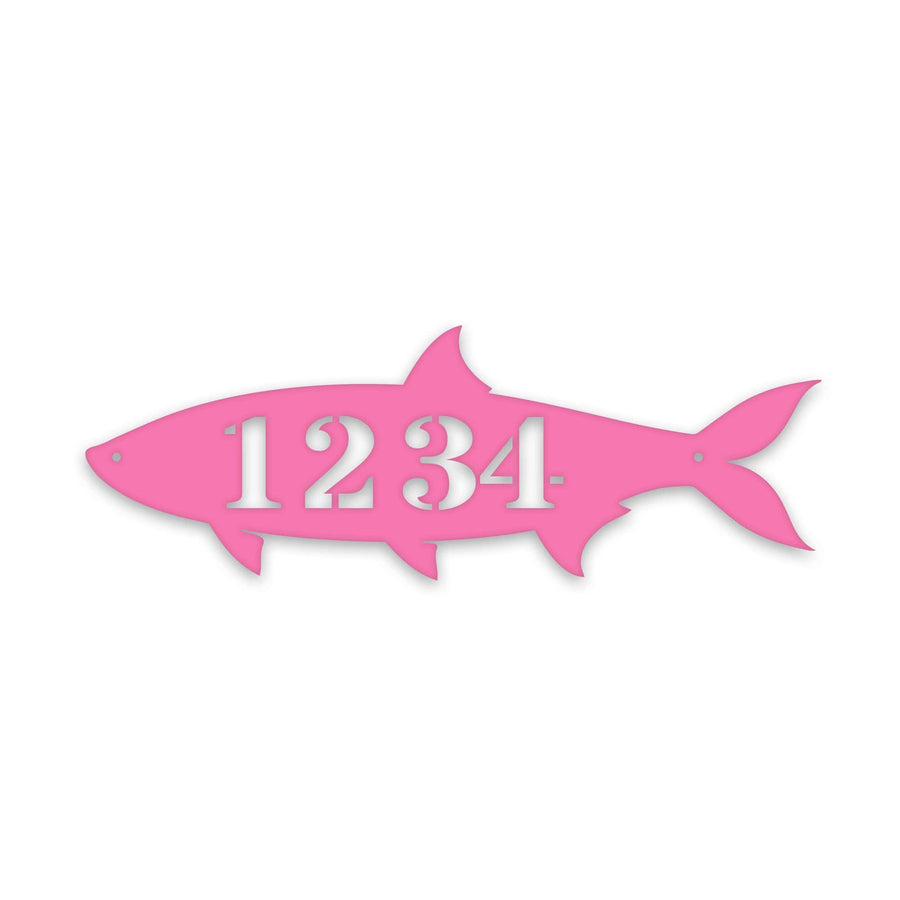 Solid Fish Personalized Address Metal Sign