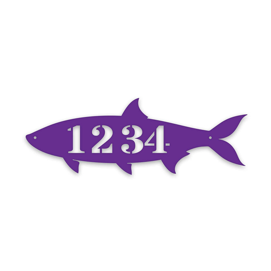 Solid Fish Personalized Address Metal Sign