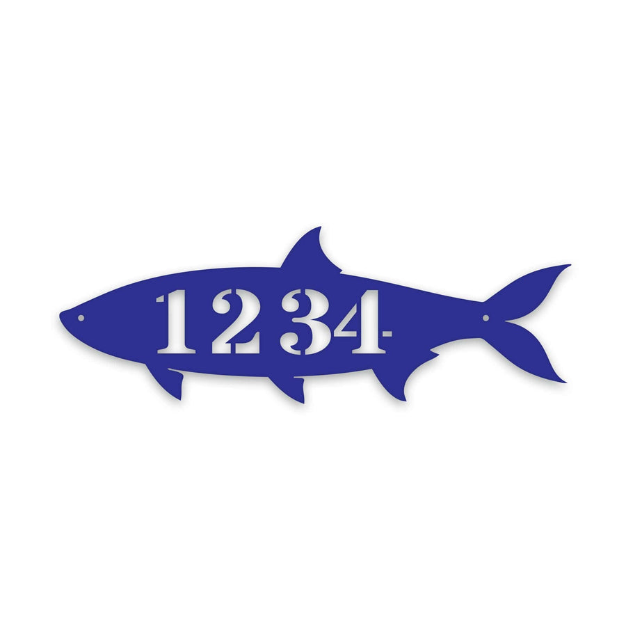 Solid Fish Personalized Address Metal Sign