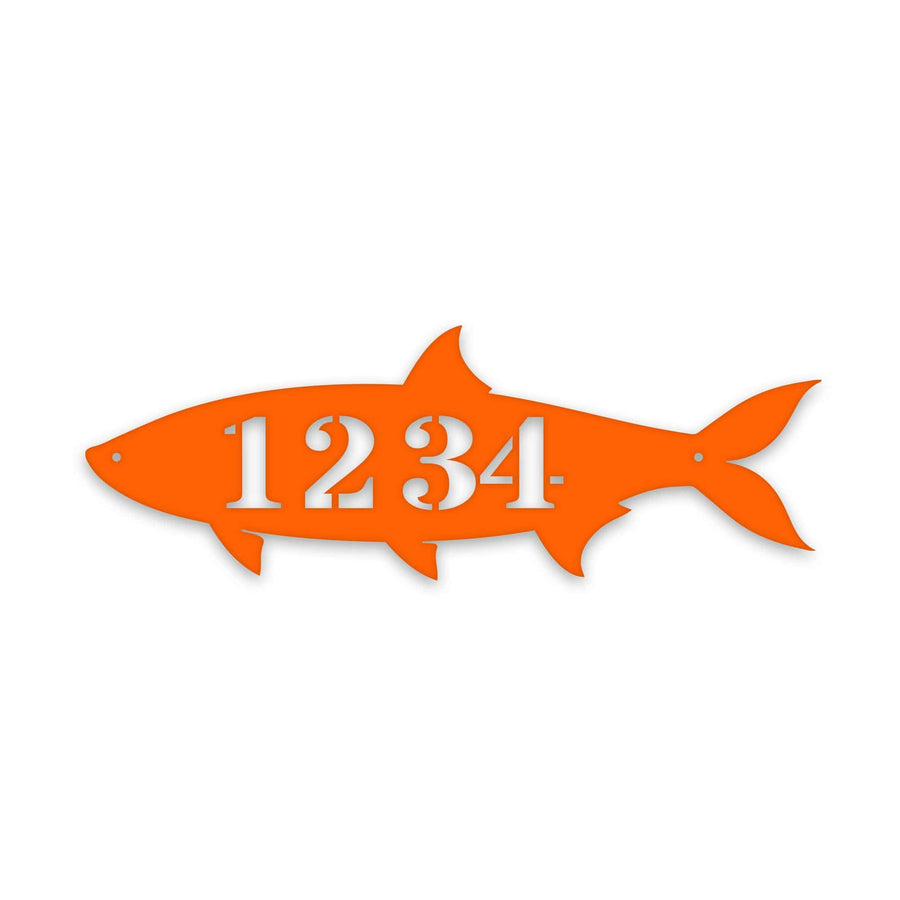 Solid Fish Personalized Address Metal Sign