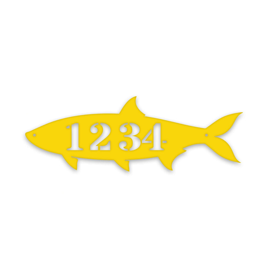 Solid Fish Personalized Address Metal Sign
