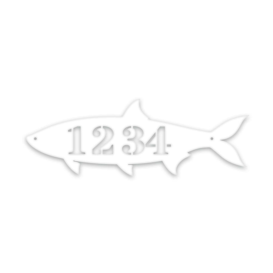 Solid Fish Personalized Address Metal Sign