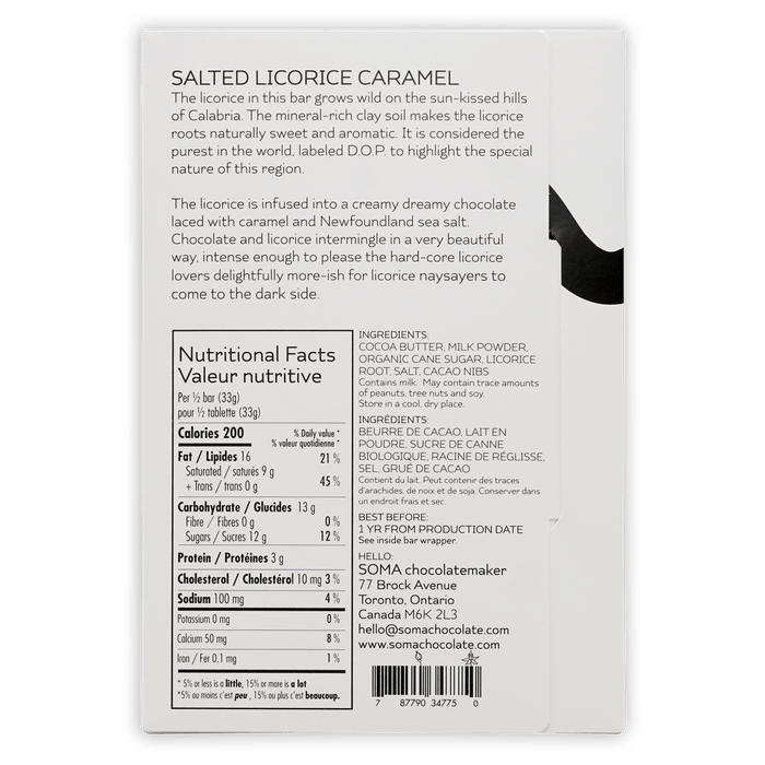 Soma Salted Licorice Caramel Bar by Farm2Me