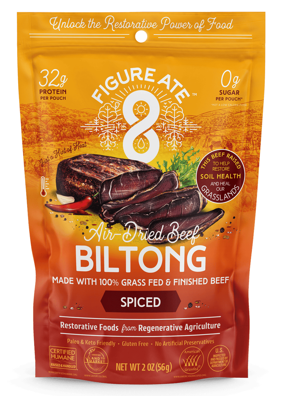 Spiced Grass Fed & Finished Beef Biltong